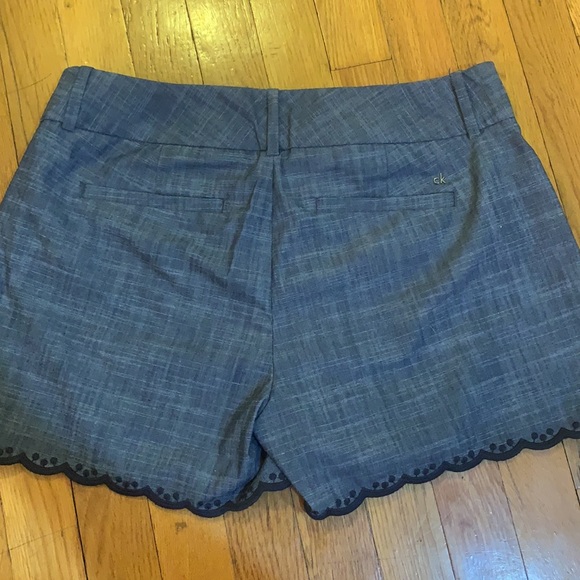 Navy Calvin Klein  shorts with scallop sewn detail - Picture 4 of 4
